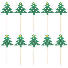 10Stück Weihnachtsbaum-Cocktail-Spieße Für Kuchen Desserts