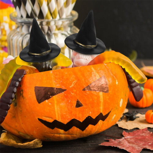 20 mini halloween hexenhüte schwarz für diy 2