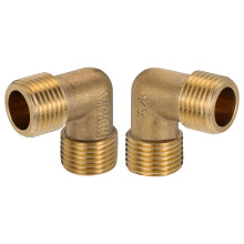 1 Set 2Stk Verdickte 90 Grad Wasserrohrverbinder Armaturen (Golden)