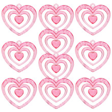 10Pcs Pink Plastic Heart Charms for Crafts Jewelry Making Accessories