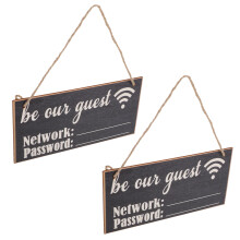 2 holzwlan-passwortschild chalkboard- , wiederverwendbar