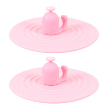 2Stück Silikon-Becherdeckel, Luftdichter Behälter, Rosa, Auslaufsicher
