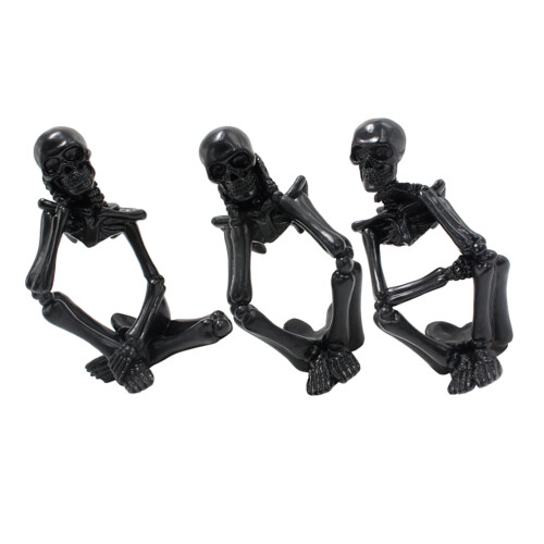 6 harz skelett figürchen mini gotisches desktop ornament 2