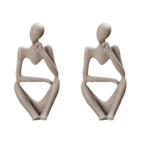 2 abstrakte figur schreibtisch grau -51408 1