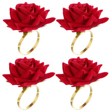 4 roseförmige Metall- , Tischdeko für Hochzeit, Party