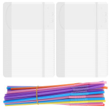 50Stk Einweg Trinkbeutel Transparent Mit Strohhalmen