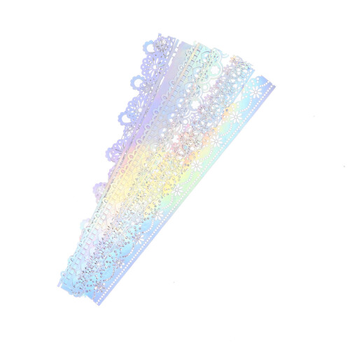 Lace Edged Schreibpapier Silber 10 Stück