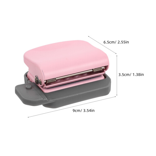 Pink Plastic Hole Puncher Compact Portable Tool for Home Crafts 1