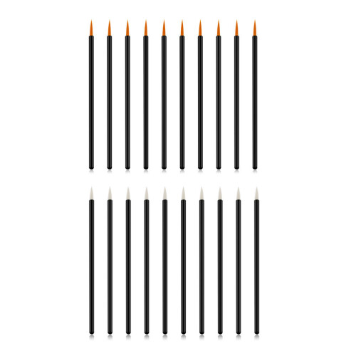 100 pinceles desechables para eyeliner, mango plástico, nailon 2
