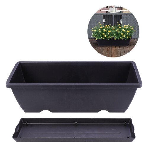 maceta rectangular plástica para con drenaje y 2