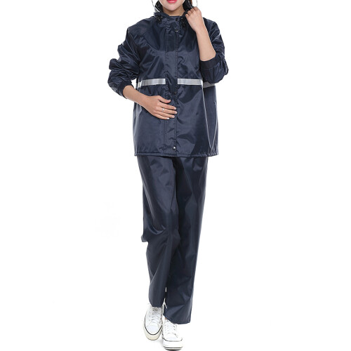 Waterproof Mens Rain Pants With Reflective Dark Blue 1 Set 1