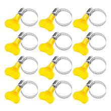 12Pcs Adjustable Yellow Plastic Tube Clamps for Hose and Pipe Fixing