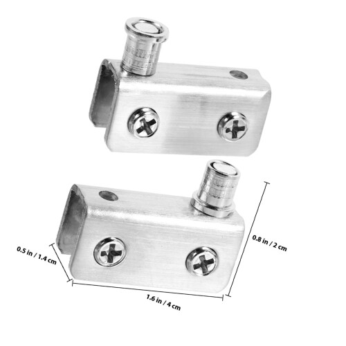 4 Pcs Glass Door Hinge Shower Kitchen Cabinet Hinges Silver 1