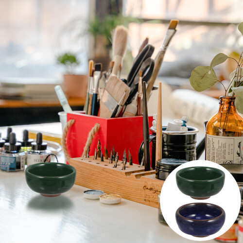 2 Pcs Ink Dish For Calligraphers Calligraphy Plate Set 1
