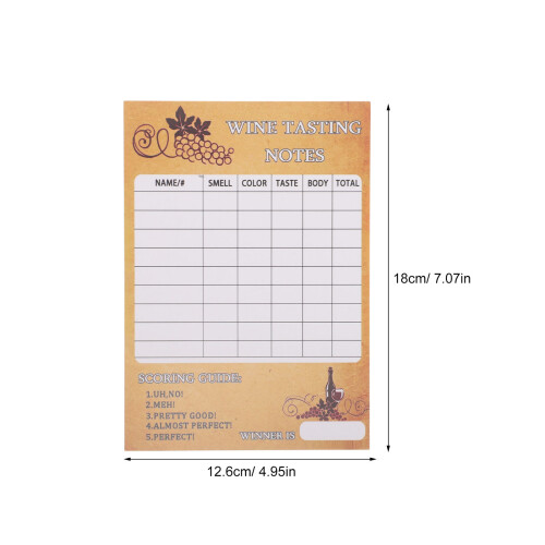 30pcs wine tasting cards 18x12.6cm for evaluation and aroma notes 1
