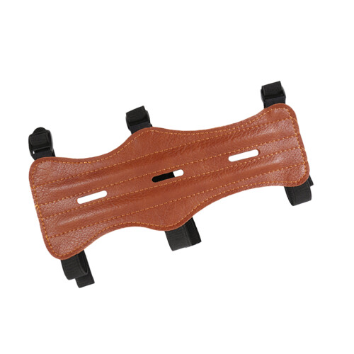 Adjustable Protective Wrist Strap Arm Guard Pu Brown 1set