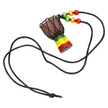 collana con ciondolo mini djembe in legno per e adulti