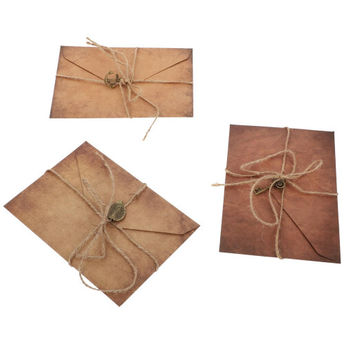 3 set carta da lettera retro con buste stile vintage