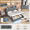 Grey Linen King Ottoman Bed with LED Charging 4