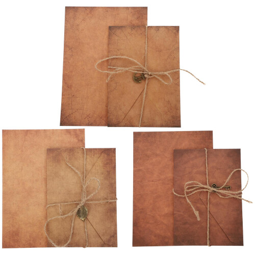 3 set carta da lettera retro con buste stile vintage 1