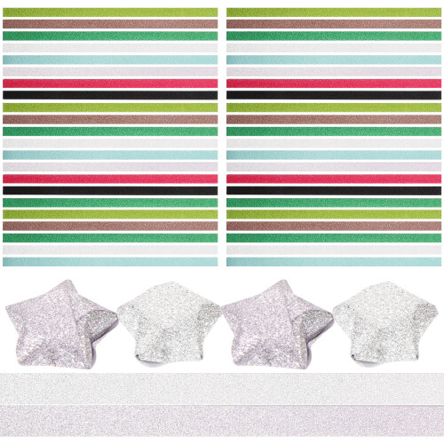 320 pezzi carta origami con glitter stelle punte vari