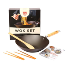 School of Wok 12Inch/30cm Pre-Seasoned Wok Set