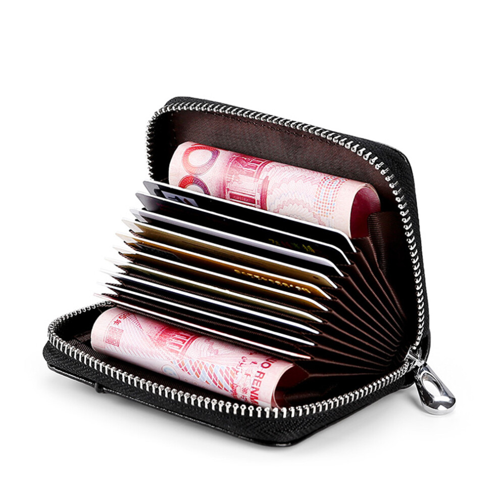 Echte Lederen Portemonnee Met Rfid-Bescherming Zwart-image