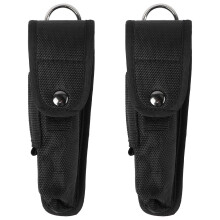 2Pièces Étui Lampe De Poche Nylon Durable Noir Pour Extérieur