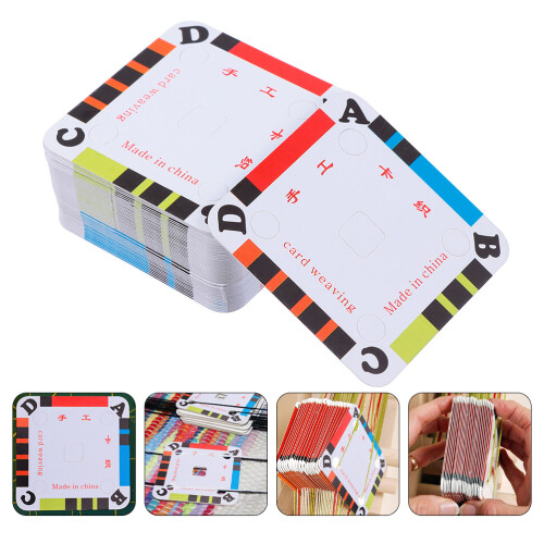 150Pcs Assorted Color DIY Weaving Cards Durable Cardboard Loom Tablets 1