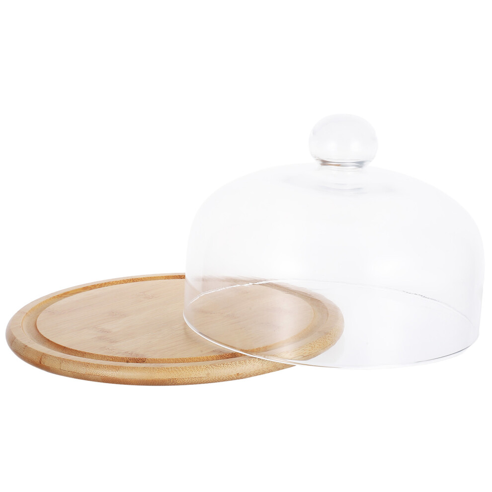 1 Zestaw Talerzy Do Ciastek I PrzekąSek Z Pokrywką Szklaną (Drewno)-image