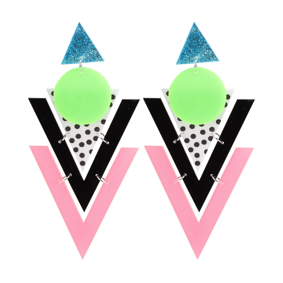 1 Para Geometrycznych KolczykóW WisząCych, DużE Kolczyki Kobiet-image