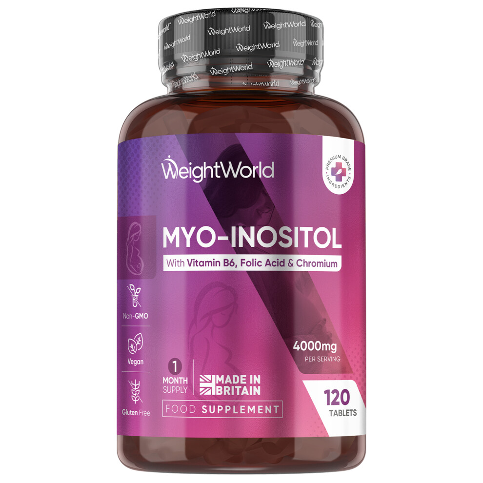 Weightworld Inositol 4000Mg-120 Vegan Tablets With B6, B9 & Chromium, Uk-Made