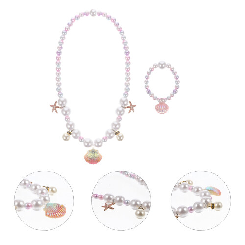 conjunto de colar de concha e pulseira para bebê 2