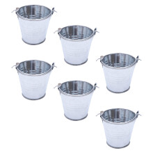6 Unidades Mini Baldes De Ferro Para Flores