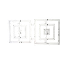 régua para acolchoado dupla quadrada acrílico transparente diy