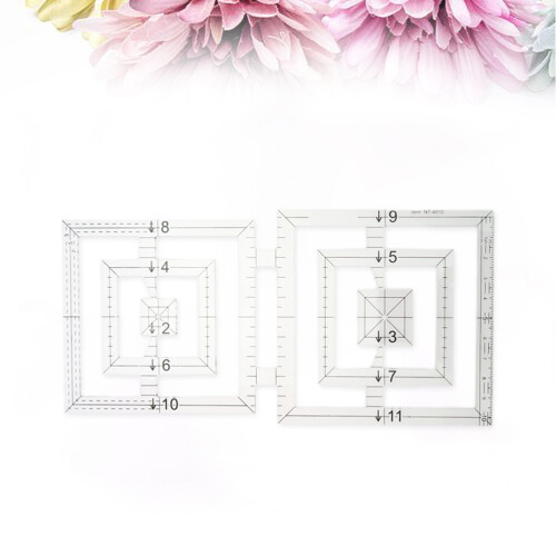 régua para acolchoado dupla quadrada acrílico transparente diy 1