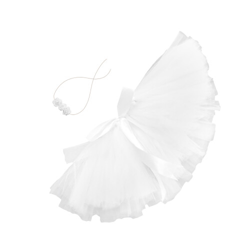 para bebê com de tule e faixa floral para foto