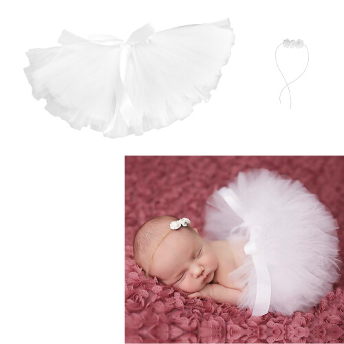 para bebê com de tule e faixa floral para foto 2