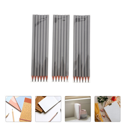 3 com 36 lápis escolares para desenho e 1