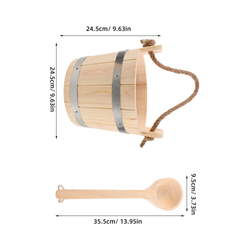 conjunto balde e concha para sauna vapor e relaxamento 2