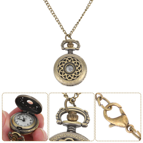 relógio de vintage com corrente e design trabalhado, 1 2
