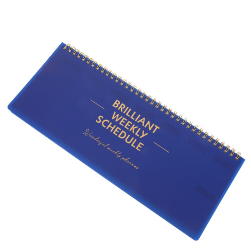 bloco de planejamento inglês com folhas destacáveis azul