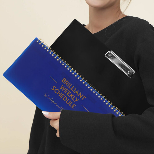 bloco de planejamento inglês com folhas destacáveis azul 2