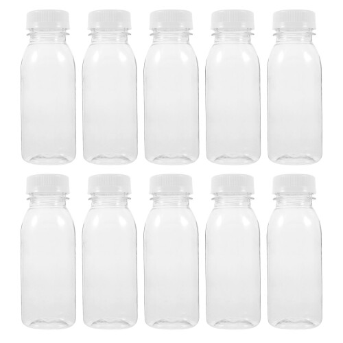 10 garrafas plásticas transparentes de 200 ml para armazenar