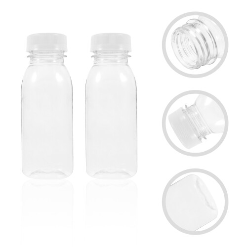 10 garrafas plásticas transparentes de 200 ml para armazenar 2