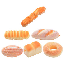 6 pães artificiais PU, acessórios para fotos de ( )