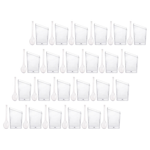 conjunto de taças para com colher, ideal para mousse e