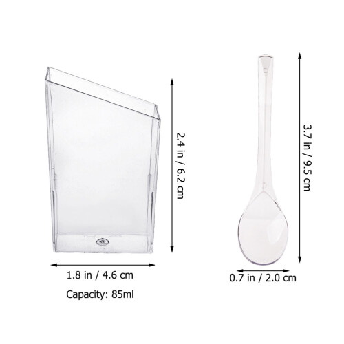 conjunto de taças para com colher, ideal para mousse e 1