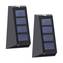2Stk Solar Wandlampe LED Für Außen