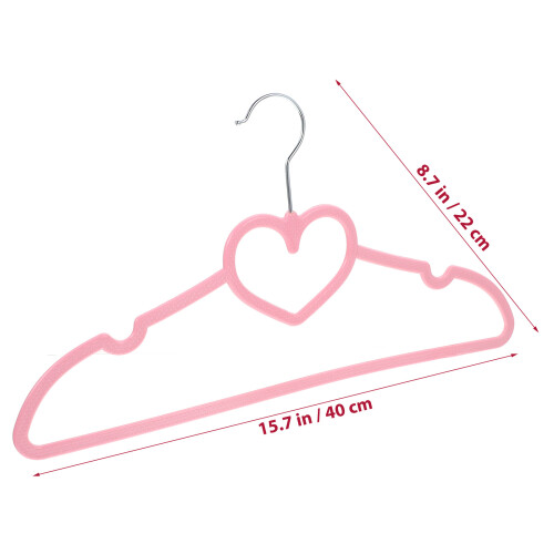 10St Klamottenbügel Aus Langlebigem ABS Mit Herz- (Pink) 1
